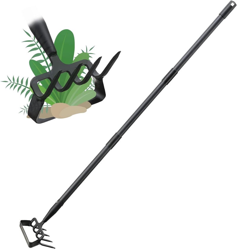 Oliynedy Stirrup Hoe and Cultivator Garden Tool Heavy Duty, Scuffle Loop Hula Action Hoe Weeding Gardening Hand Tools for Women Kids Men, Metal Weeder Scraper Garden Hoe Rake Weed Puller Long Handle 32-62 inch - Image 1